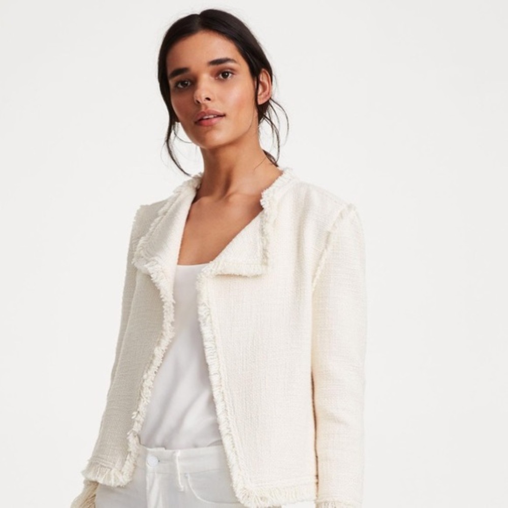 Club Monaco Fringe Tweed Blazer